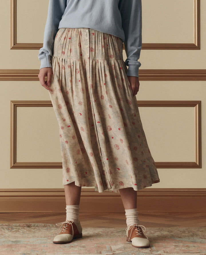 The GREAT Highland Skirt in Champagne Scattered Bloom