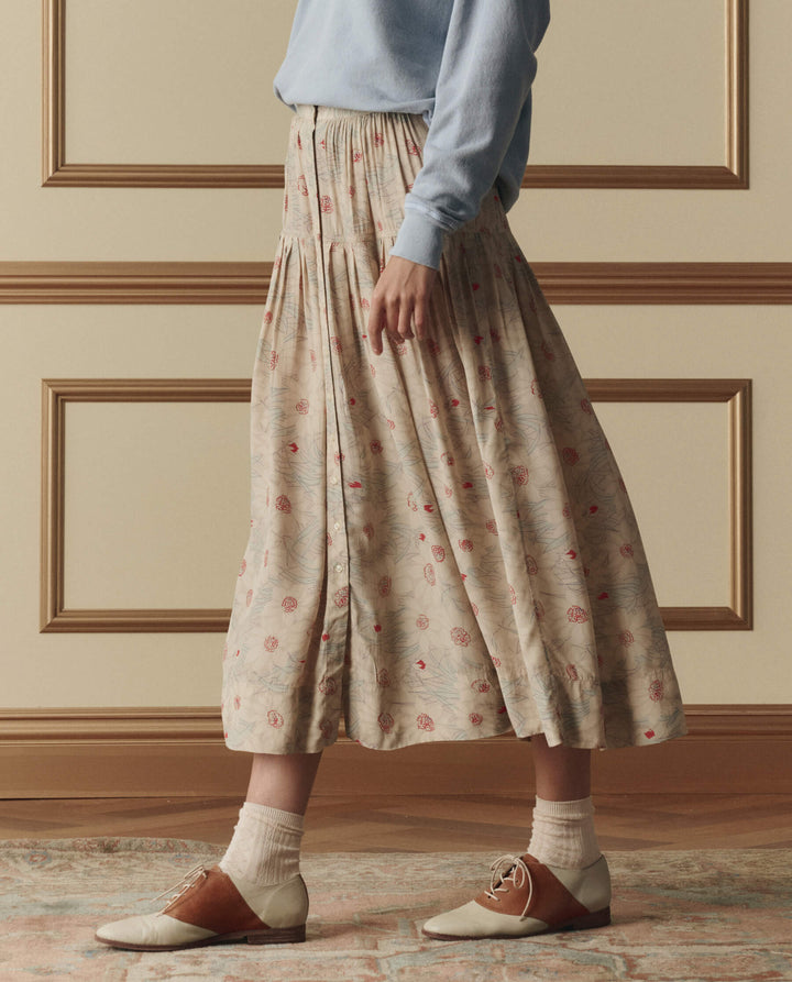 The GREAT Highland Skirt in Champagne Scattered Bloom
