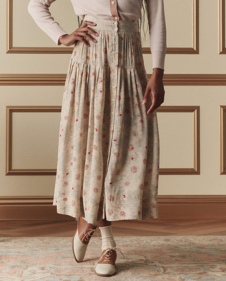 The GREAT Highland Skirt in Champagne Scattered Bloom spring collection perfect spring summer skirt free shipping at boltranchstore.com