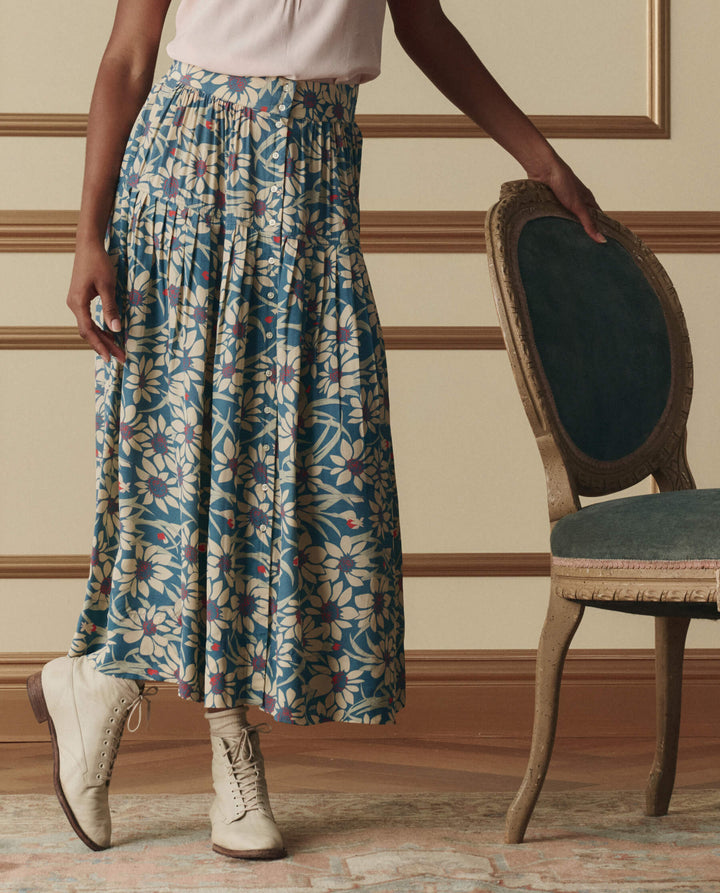 The GREAT Highland Skirt in Blue Scattered Bloom the great free shipping at boltranchstore.com floral skirt 