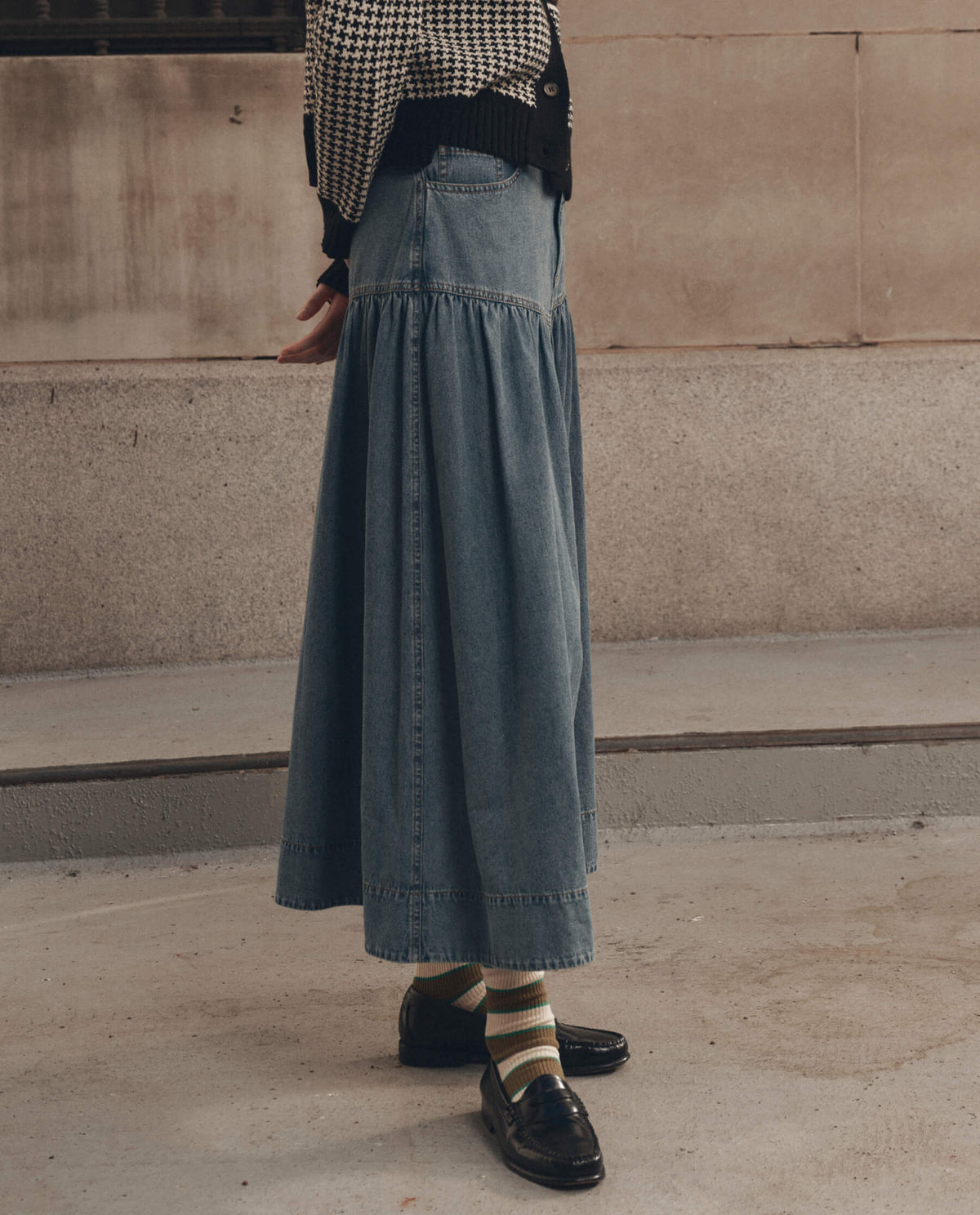 Womens western boutique rodeo western clothing THE GREAT The Western Yoke Skirt Oldham Wash SKU K195030OLDHM Boltranchstore com free shipping