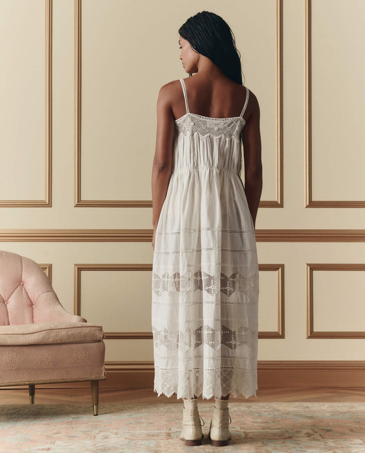 The GREAT Rosette Crochet Dress in Cream