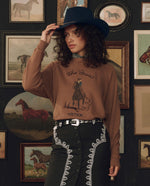 Stetson x THE GREAT College Sweatshirt with Stetson Graphic oversized vintage body with raglan sleeves western clothing