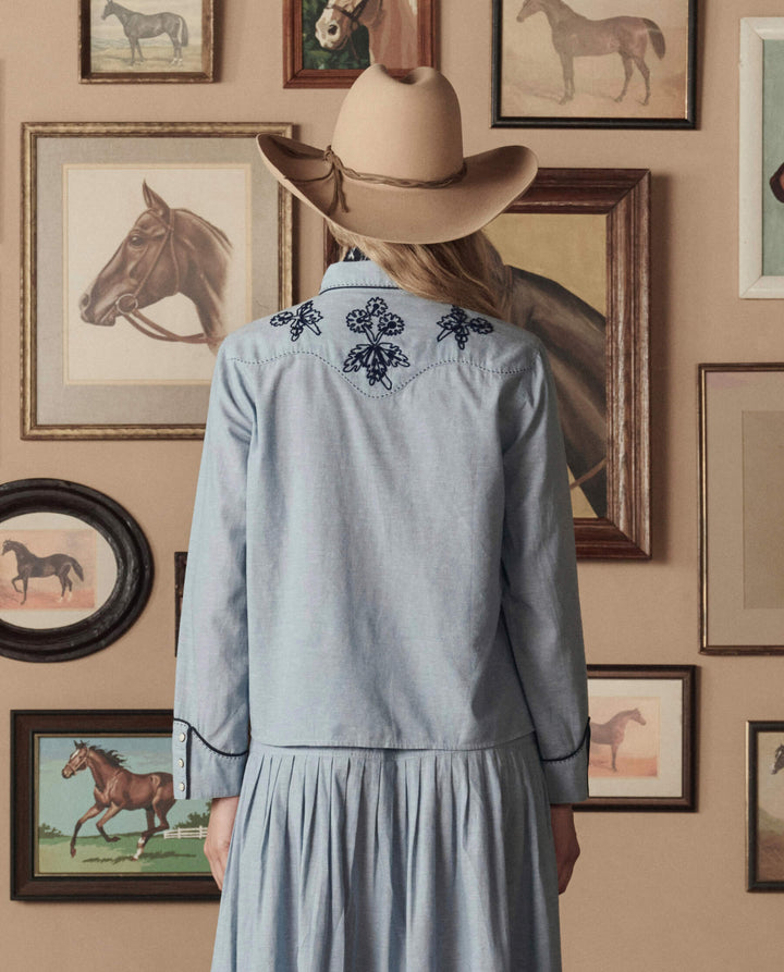 Stetson x The GREAT Chambray Embroidered Western Shirt