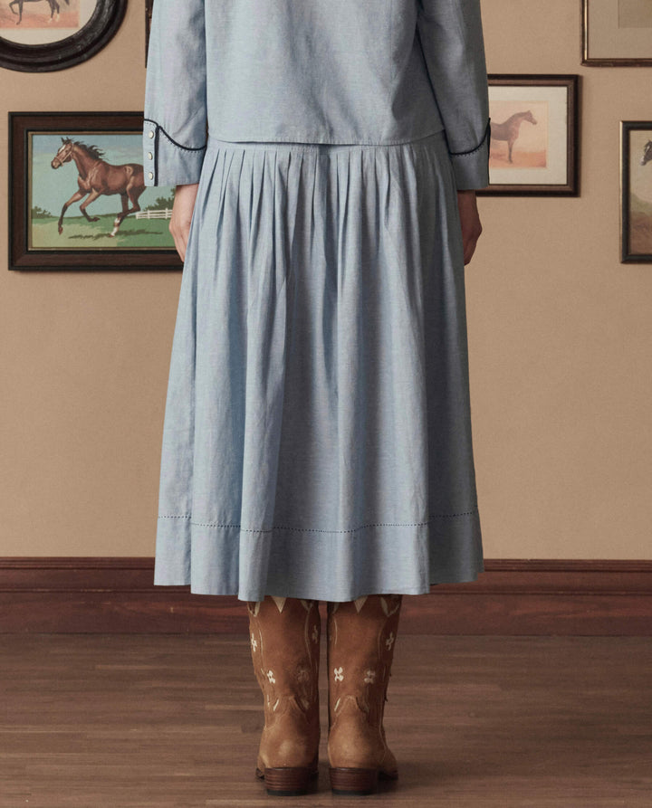 Stetson and The GREAT Chambray Embroidered Highland Skirt