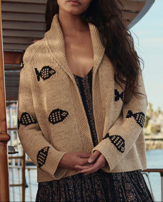 The GREAT The Swimming Fish Lodge Cardigan shop at boltranchstore.com the great sweater fish tan dress cover free shipping 