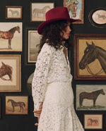 Stetson x THE GREAT Relic Lace Western Shirt pearl snaps with traditional western yoke and fine piping ranch wear