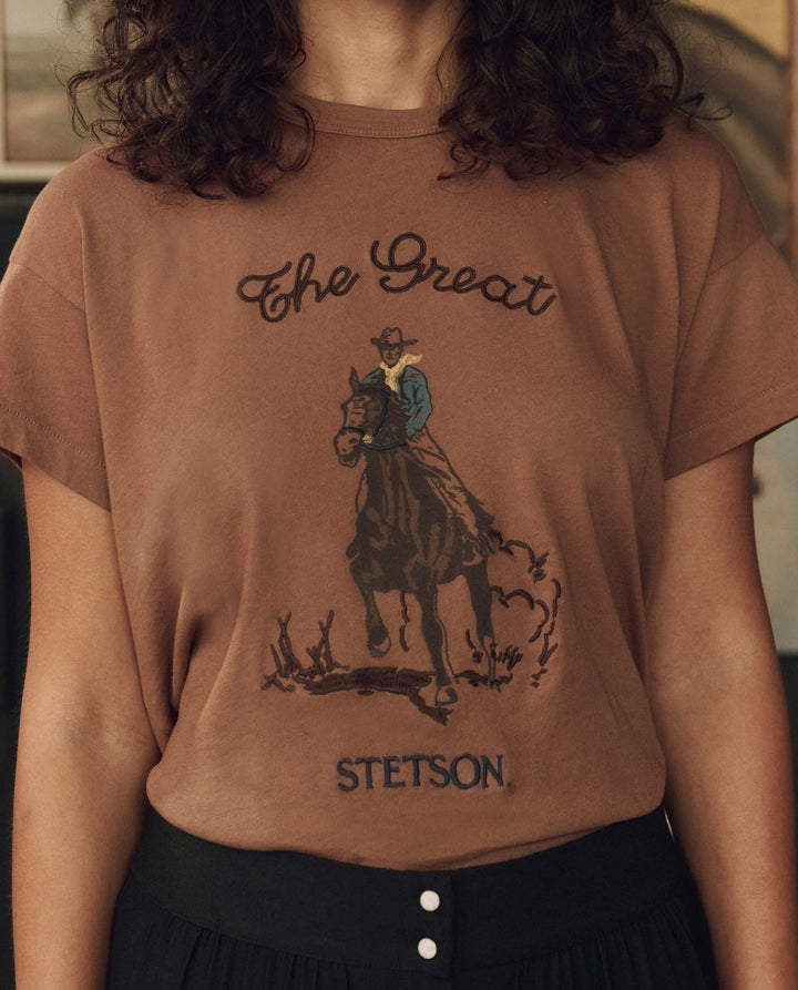 Stetson x THE GREAT Boxy Crew with Stetson Graphic