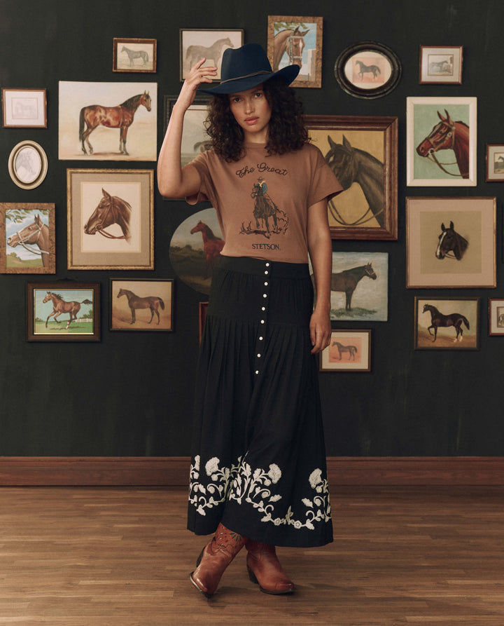 Stetson x THE GREAT Boxy Crew with Stetson Graphic