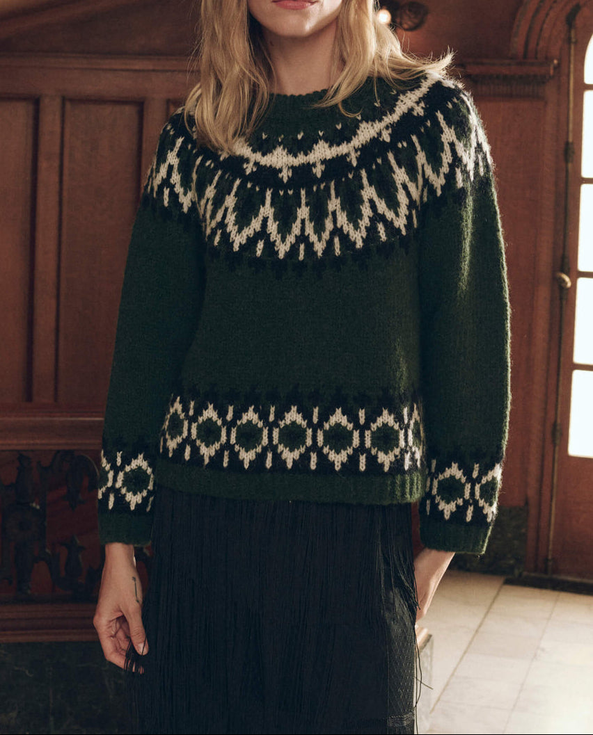 THE GREAT Arctic Fairisle Pullover in Winter Pine
