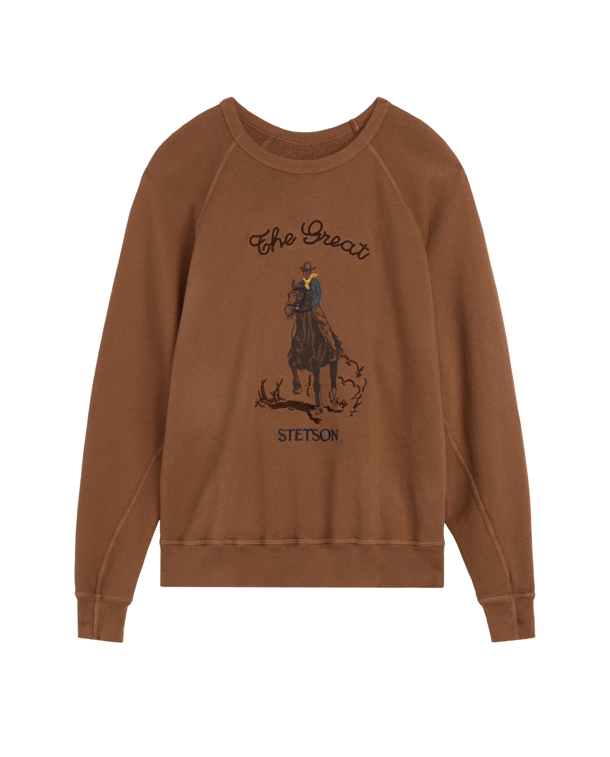 Stetson x THE GREAT College Sweatshirt with Stetson Graphic made in Los Angeles so each piece is unique rodeo ready Park City