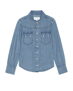 Womens fashion western clothing Utah boutique THE GREAT The Howdy Top Oldham Wash SKU T1344030OLDHM Boltranchstore com free shipping