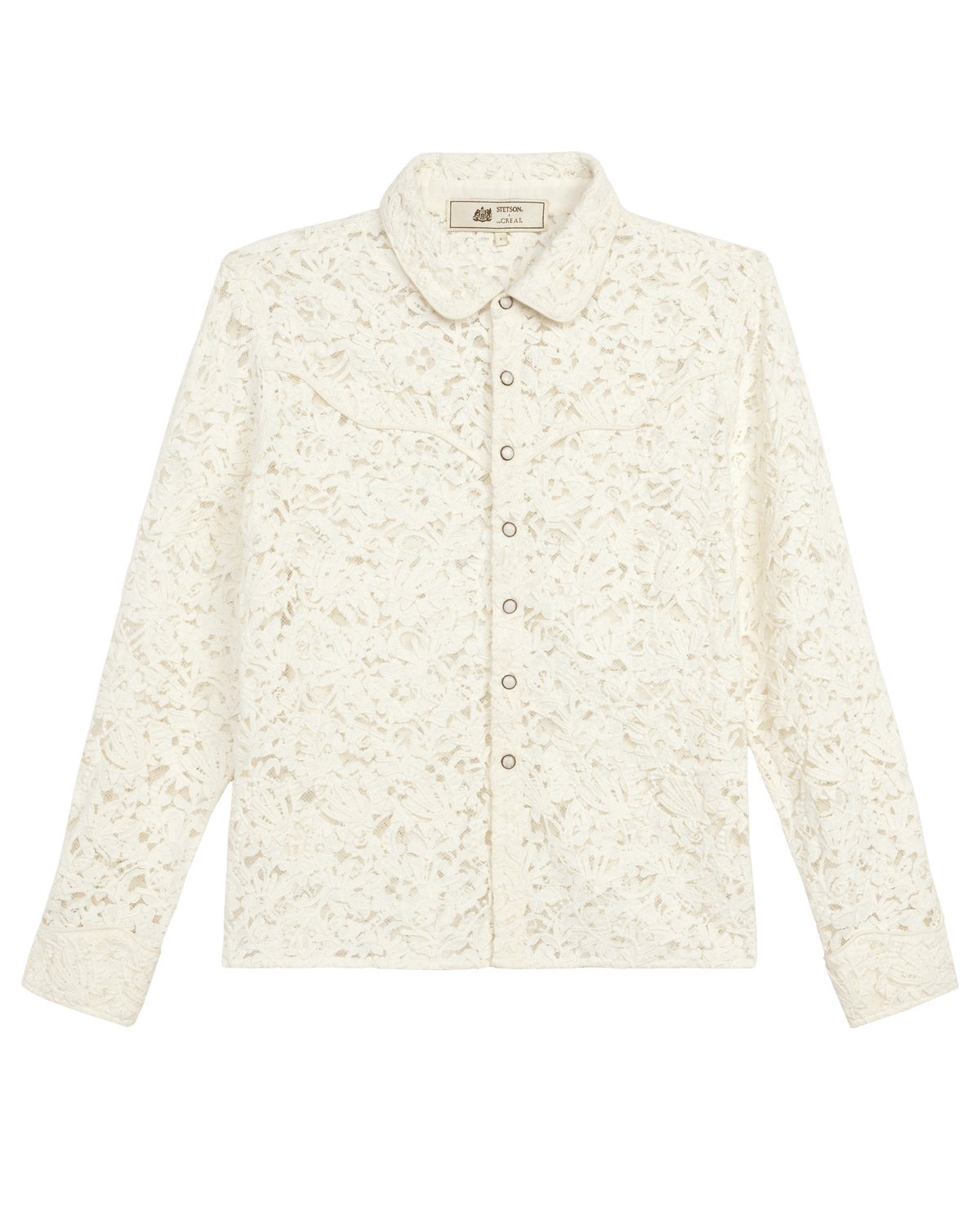 Stetson x THE GREAT Relic Lace Western Shirt matching look with the lace saddle skirt rodeo ready Park City