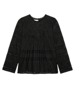 Womens fashion western clothing Utah boutique THE GREAT The Lattice Lace Victorian Top Black SKU T1539065BLACK Boltranchstore com free shipping