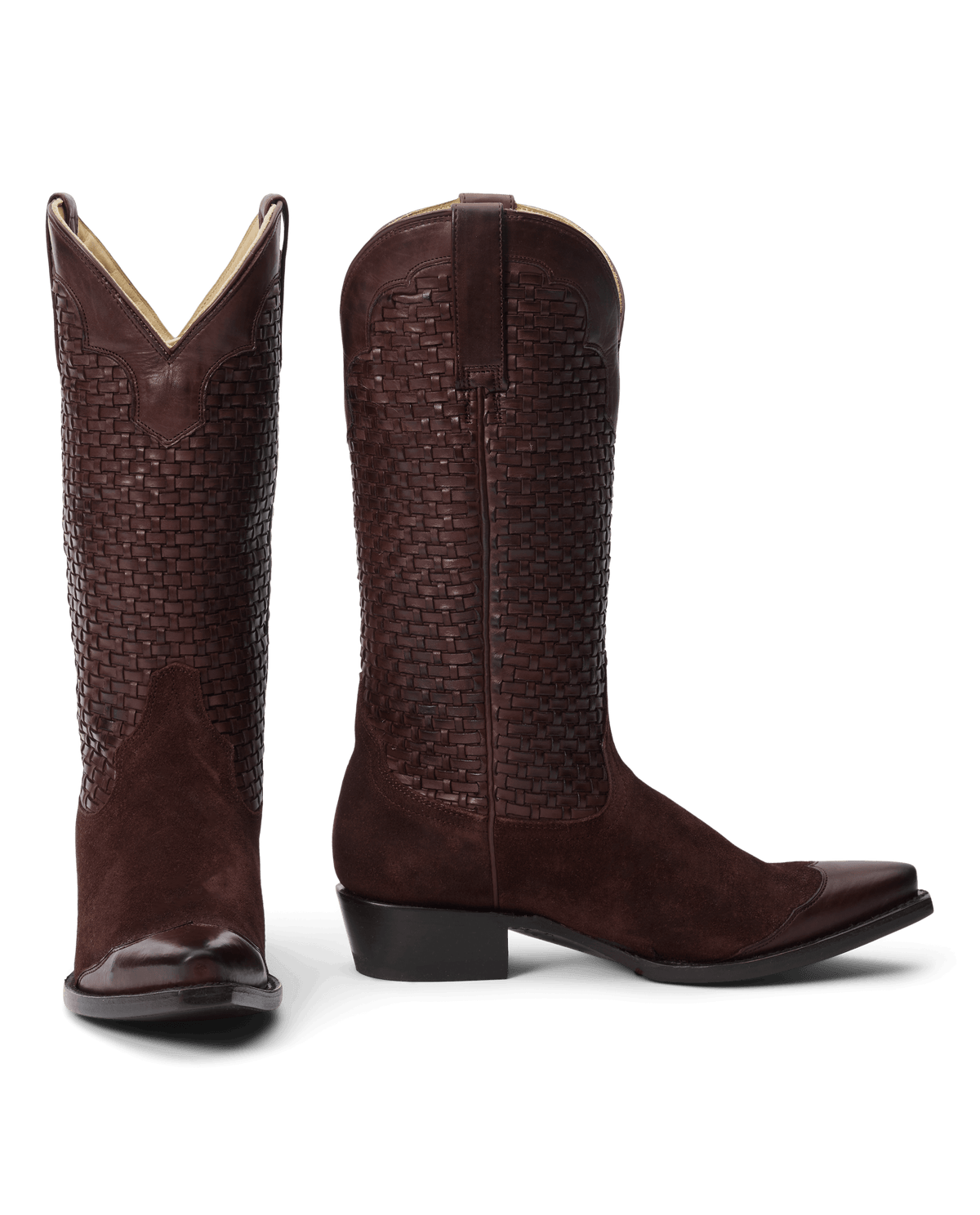 Stetson x THE GREAT Basket Weave Cowboy Boot Oxblood handmade in Leon Mexico with single welt construction rodeo ready Park City