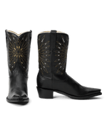 Stetson x THE GREAT Southwest Cowboy Boot Black with Gold Sunburst handmade western boots from Leon Mexico rodeo ready Park City