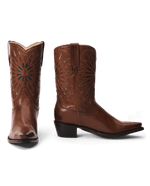 Stetson x THE GREAT Southwest Cowboy Boot Chestnut with Turquoise Sunburst handcrafted in Leon Mexico with cushioned leather insole rodeo ready Park City