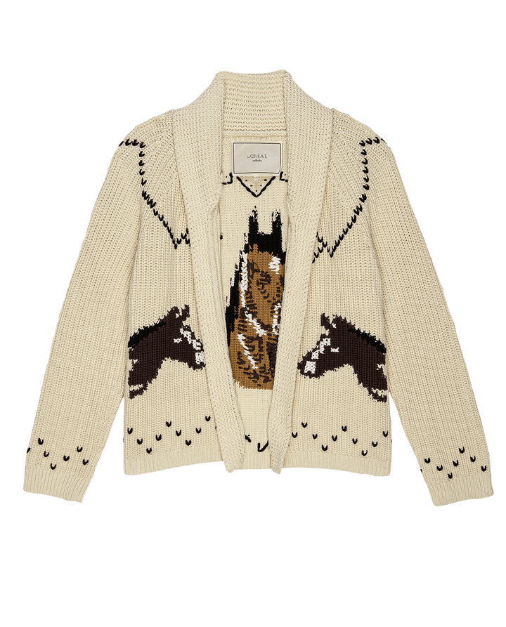 The GREAT Horse Lodge Cardigan in Cream