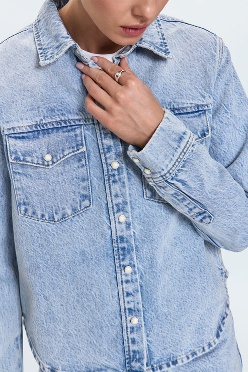 Pistola Thea Shrunken Denim Shacket