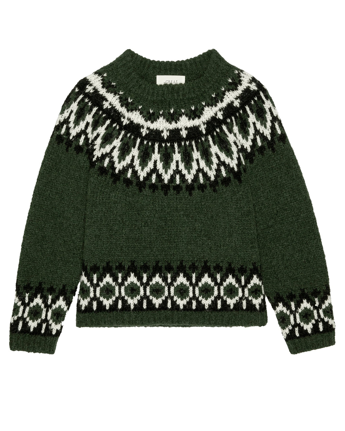 THE GREAT Arctic Fairisle Pullover in Winter Pine at boltranchstore.com