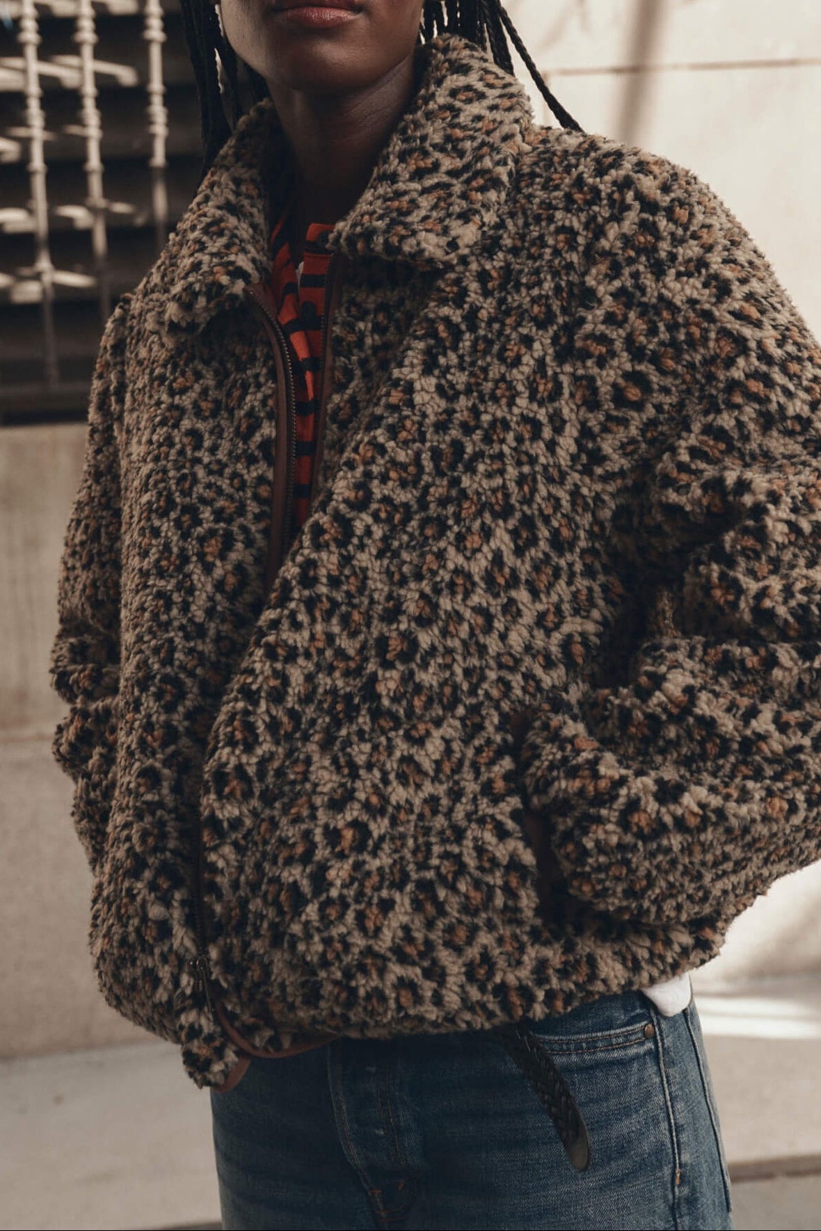 Womens western boutique Utah womens fashion THE GREAT The Vail Jacket Tan Leopard SKU J443044 Bolt ranch store