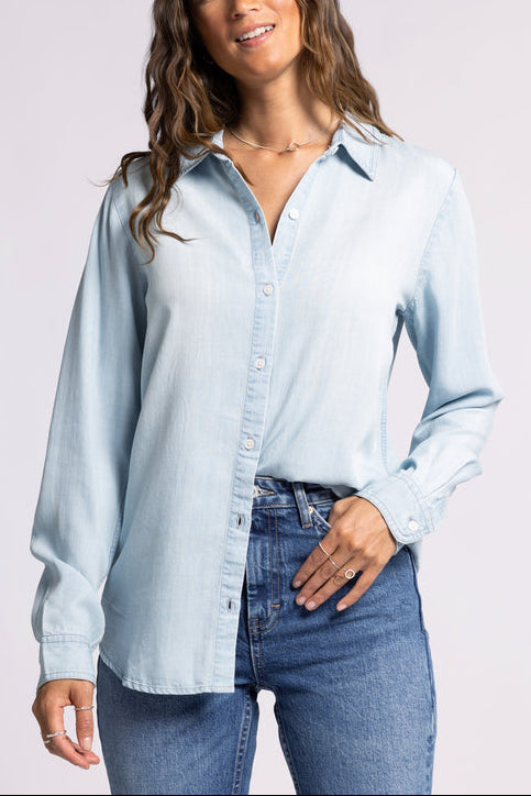 Grace Shirt womens  essential chambray button up Thread and Supply T3235LZTTS