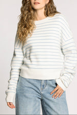 Ely Sweater thread and supply womens sweater ivory and powder blue cute popular womens fashion Boltranchstore.com Free Shipping