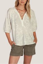 Dylan Talia Jolie Blouse G5W27SS63 womens eyelet cream natural white top blouse Boltranchstore.com Free Shipping