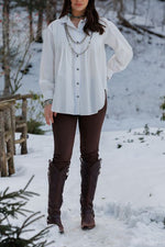 Tasha Polizzi Abilene Shirt 421103 womens white long sleeve blouse western style Boltranchstore.com