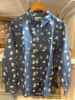 Tasha Polizzi Becca Shirt Washed Blue denim western shirt snaps bolt ranch store