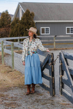 Tasha Polizzi Gianna Blouse womens floral top long sleeve western crushed velvet free shipping at Boltranchstore.com