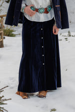 Tasha Polizzi Philippa Skirt navy womens crushed velvet Boltranchstore.com Free Shipping
