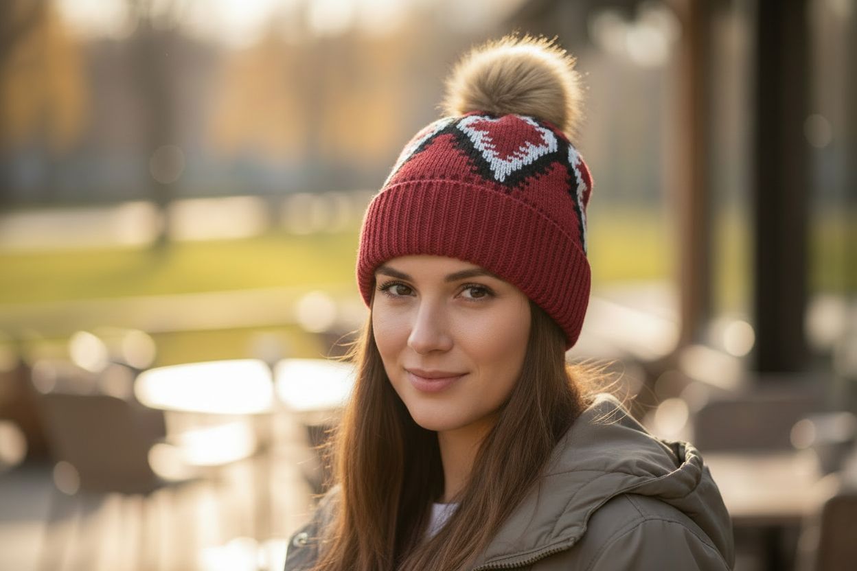 Tasha Polizzi Taylor Hat Red at bolt ranch store in kamas utah  knit beanie with a pom-pom 
