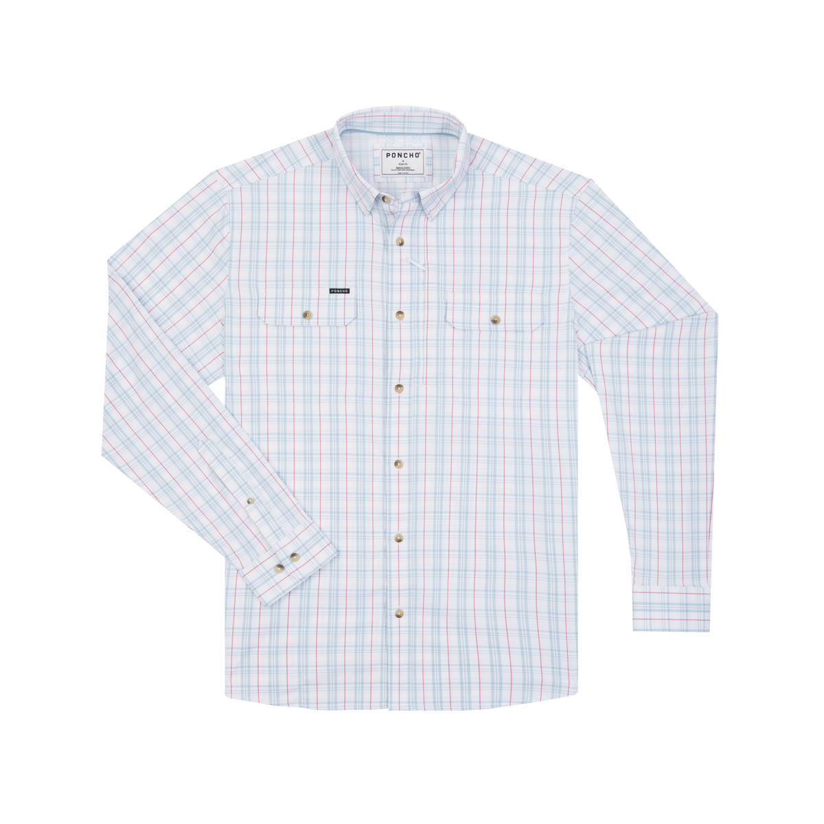 Checkered shirt with button details on a white background shop at boltranchstore.com today mens ponch shirts