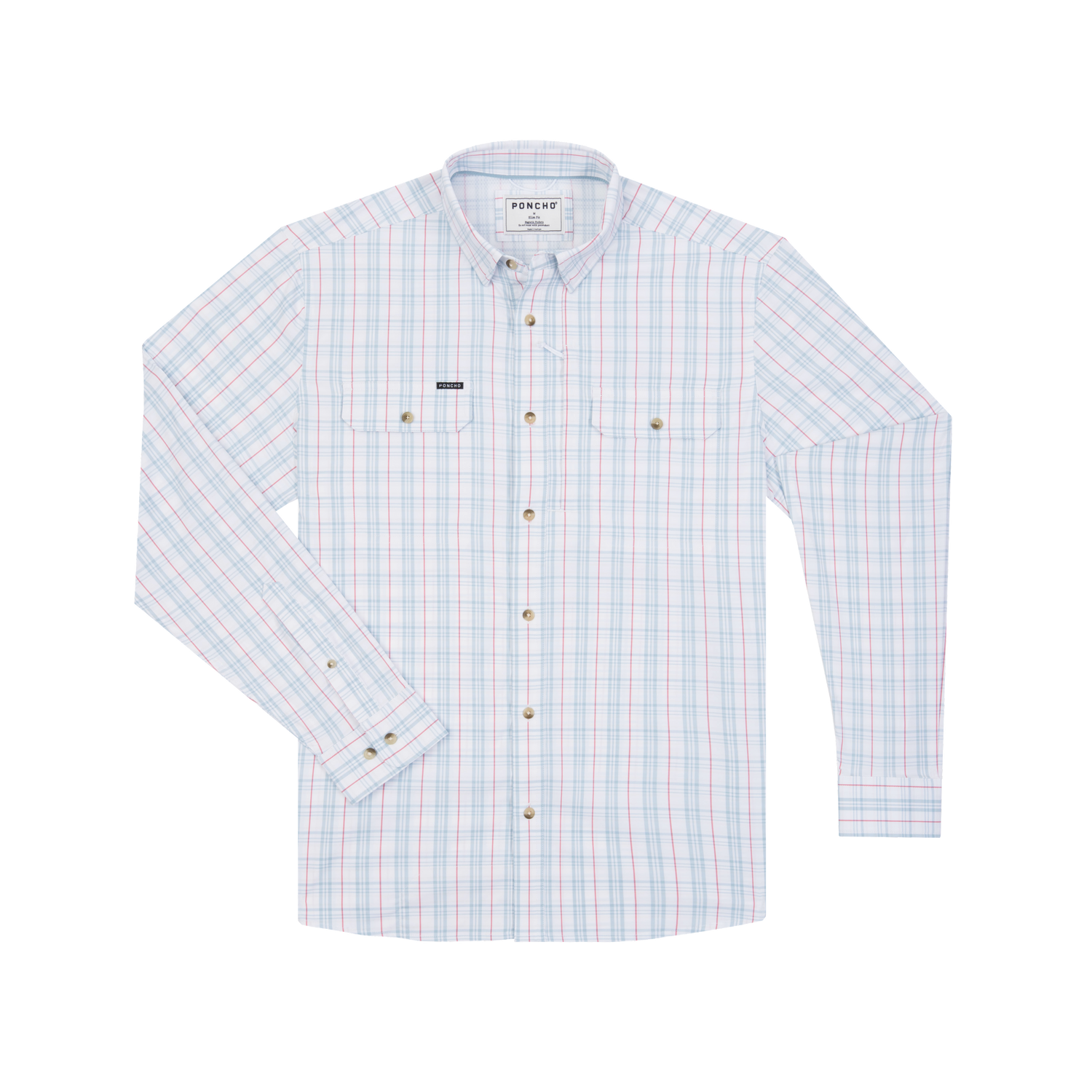 Checkered shirt with button details on a white background shop at boltranchstore.com today mens ponch shirts