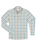 Poncho The Brush Country brown and green plaid western shirt with subtle western yoke and chest pockets mens ranch wear Utah SKU SHNYWSLS3048