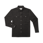 dark gray button up shirt western shirt pearl snap buttons double pocket floral shirt brown pattern The Pat Garrett from Poncho Outdoor at boltranchstore.com