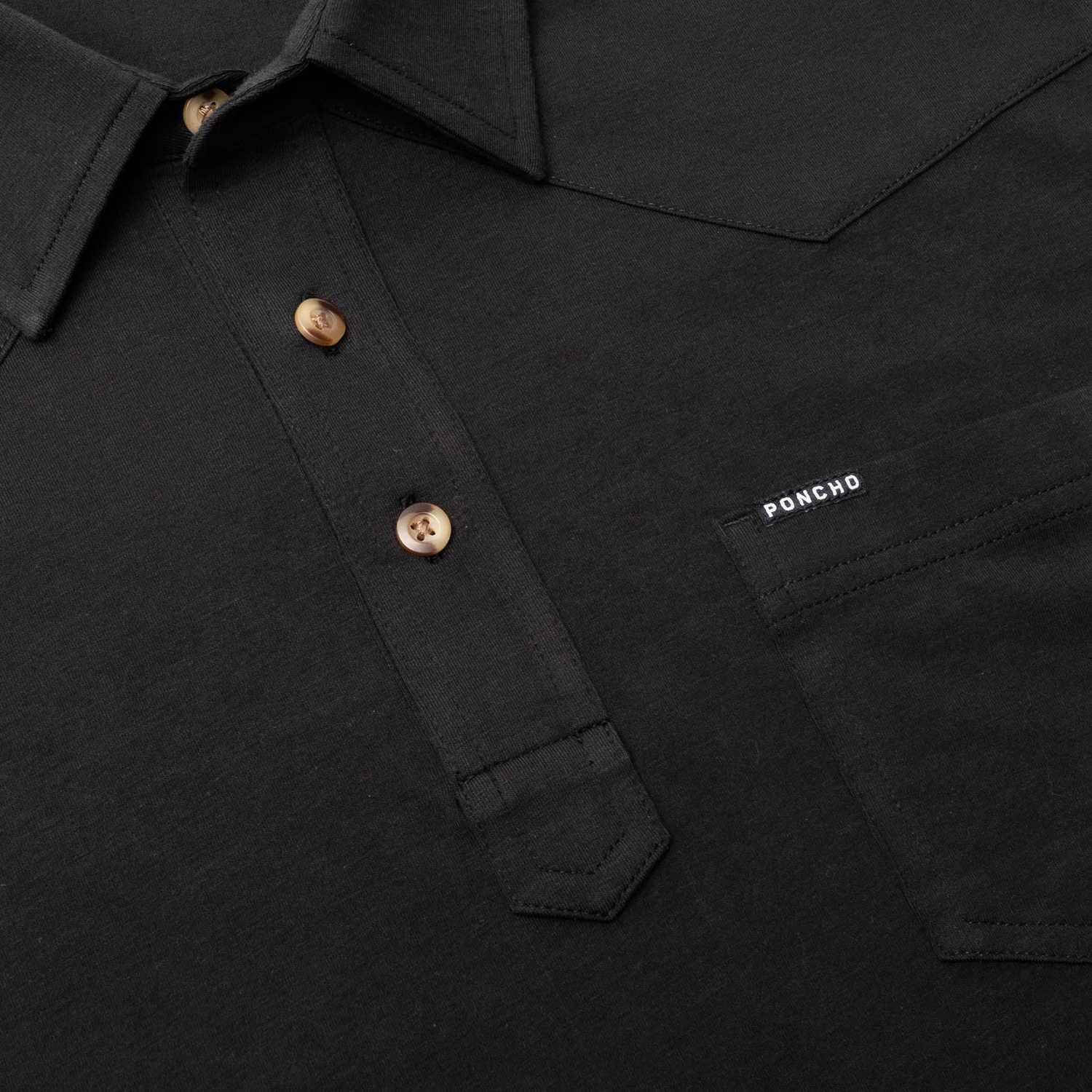 Poncho Mens Permian Shirt in Black