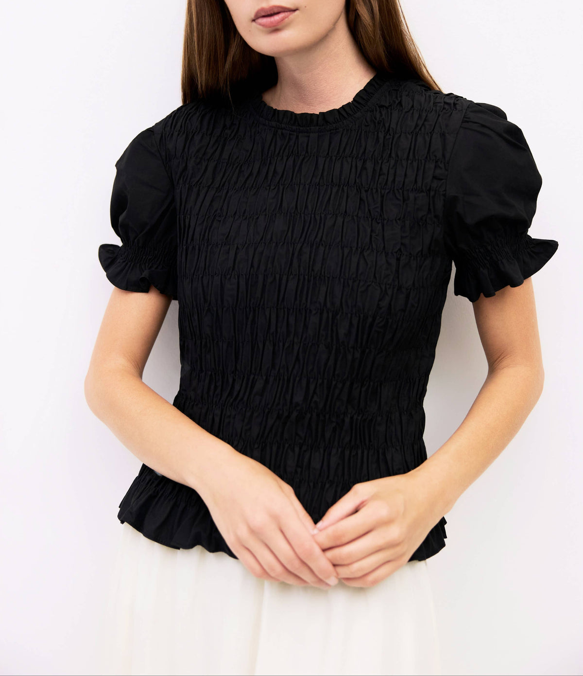 The Bristol Top Smocked Puff Sleeve Blouse buy at Boltranchstore.com free shipping western boutique