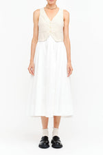 The Claira Dress Natural womens dress with cream vest connected with a white skirt in stock near me park city 