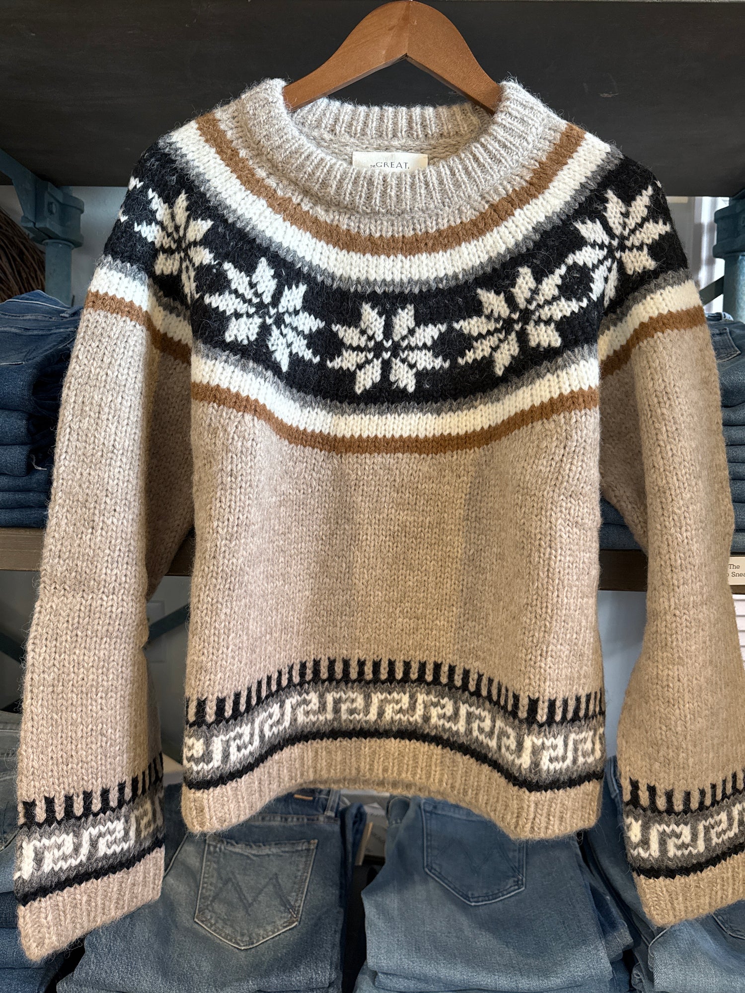 The Great Snowflake Fairisle Pullover womens fall 2025 This is the Great new release in stock buy now new arrival Womens nordic sweater Boltranchstore.com