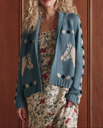 The Great Blue Bell Stable Lodge Cardigan This is the Great western fashion horse blue Free Shipping Boltranchstore.com 
