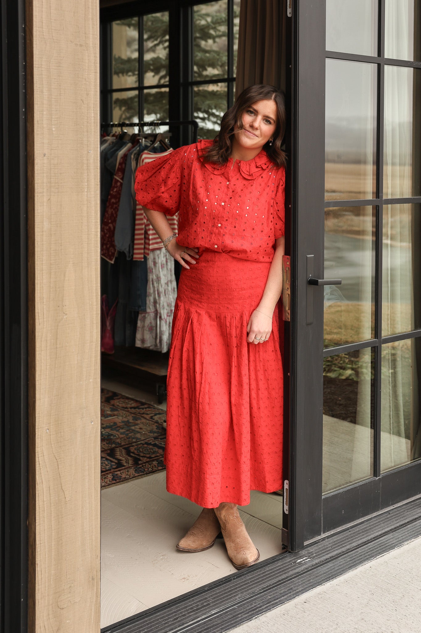 The Great artisan top red available now at bolt ranch matches the great rhythm skirt