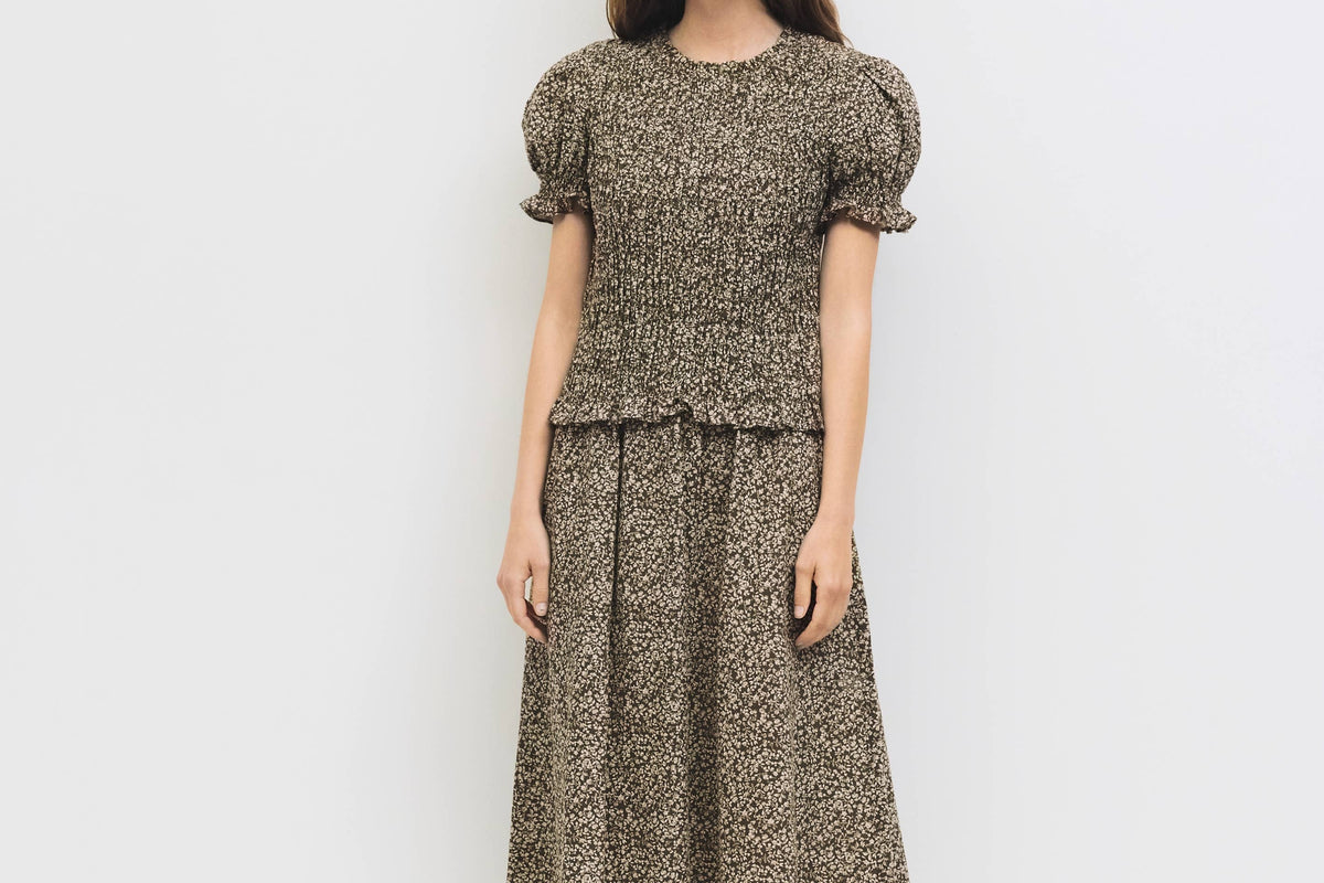 The Harleen Smocked Floral Puff Top buy at boltranchstore.com western boutique free shipping