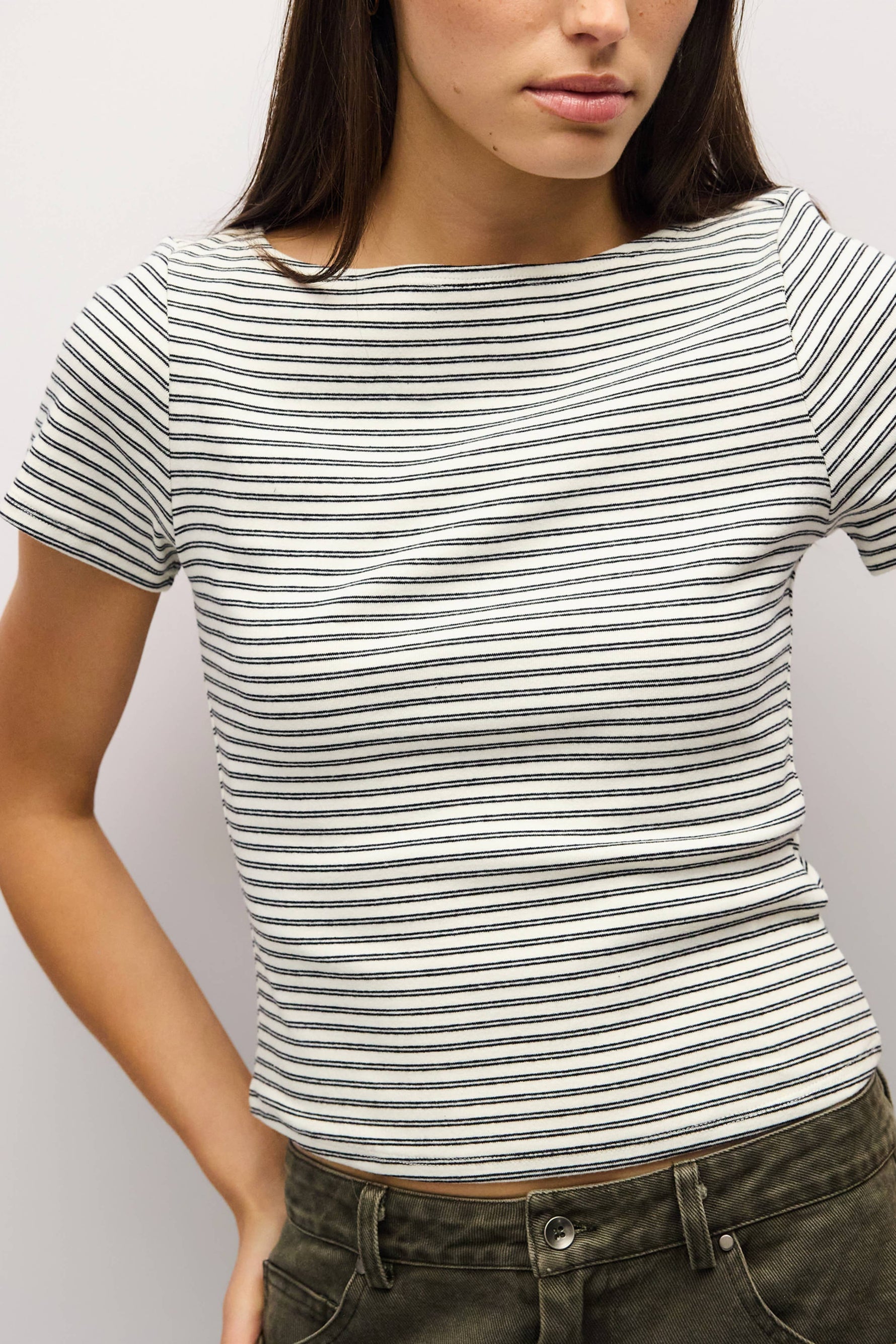 The Heidi Top is a refined striped knit top short sleeve boatneck womens summer stripe shirt Boltranchstore.com Free Shipping