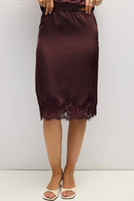 The Mina Satin Knee Length Skirt Womens knee skirt in stock 