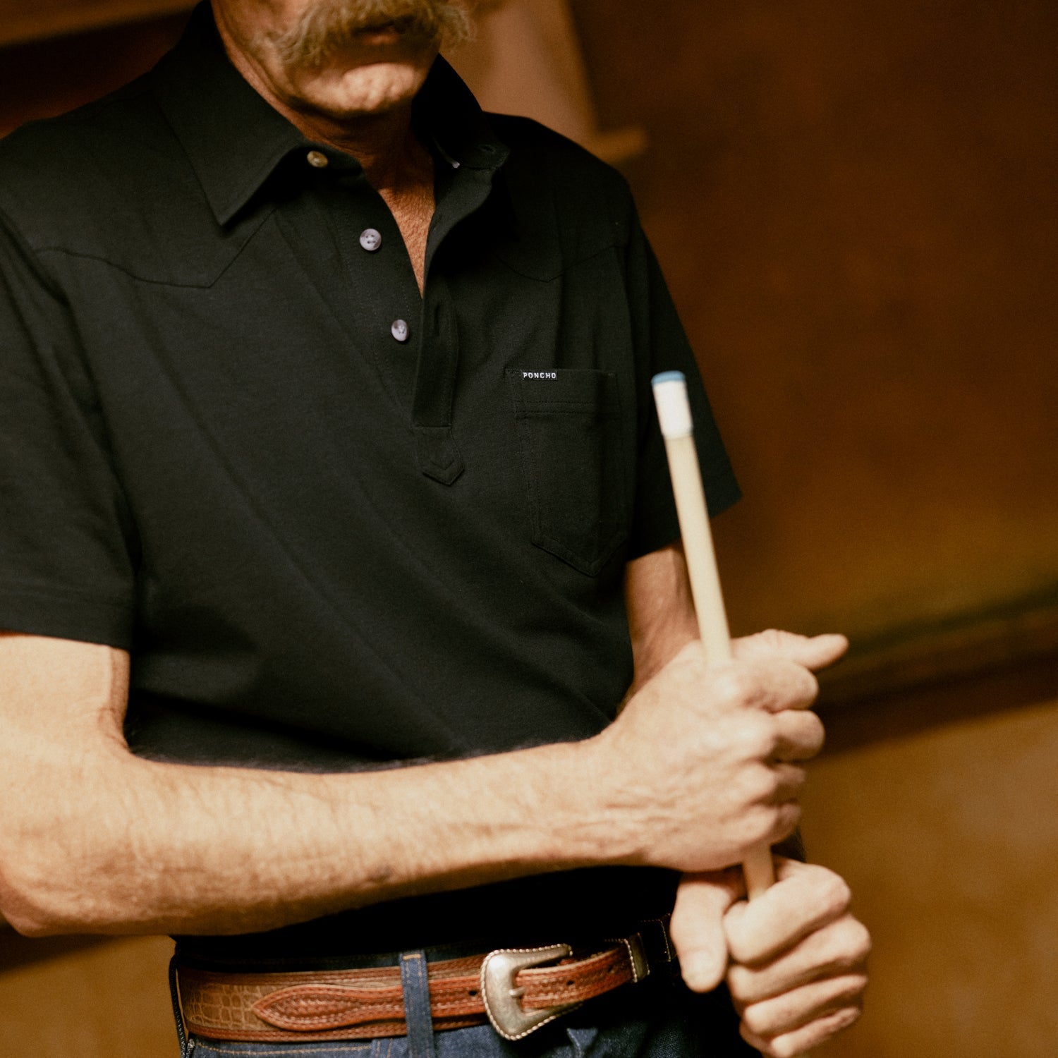 Poncho Mens Permian Shirt in Black