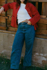 The Ramona Jacket In Red full button up denim red and at boltranchstore.com outerwear womens western fashion style 