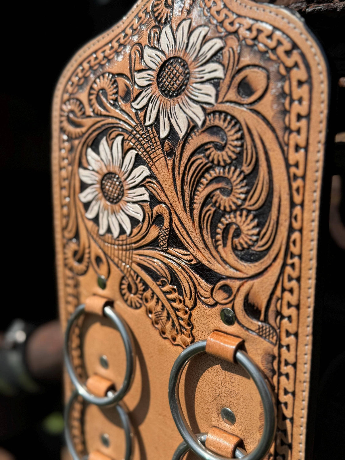 Tooled Leather Wild Rag Scarf Holder buy at boltranchstore.com silk scarves western wear unique gifts
