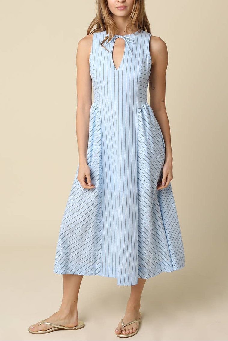 Tori Maxi Dress womens blue striped dress sleeveless summer dress Boltranchstore.com free shipping